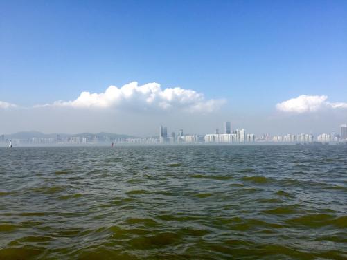 Anthropogenic pollutant can be observed in the atmosphere of many Chinese coastal cities, in this study researchers investigated the potential impact of this pollution on the water quality. (Photo courtesy: Dr Thibodeau)
